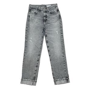 AG Jeans Size‎ 25 Alexis Crop High Rise Vintage Fit Cuffed Hem Gray Distressed
